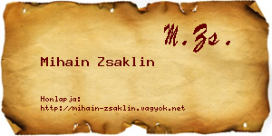 Mihain Zsaklin névjegykártya